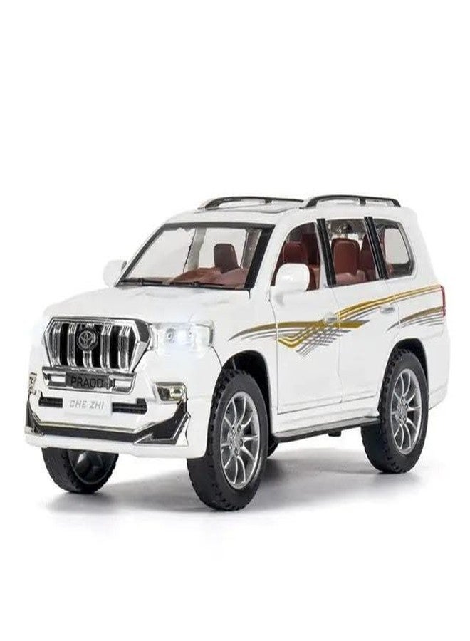 KING FORU 1:24 Scale Exclusive Alloy Metal Pull Back Die-cast Car Model with Sound Light Mini Auto Toy for Kids Metal Model Toy Car with Sound and Light (1.24 Land Cruiser Police CAR-Multicolor) - Image 2
